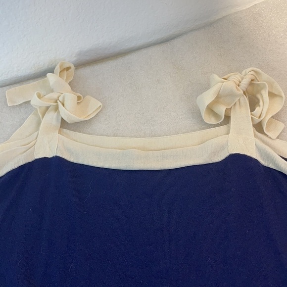 J crew blue merino wool tie cold shoulder sweater large - Picture 6 of 11